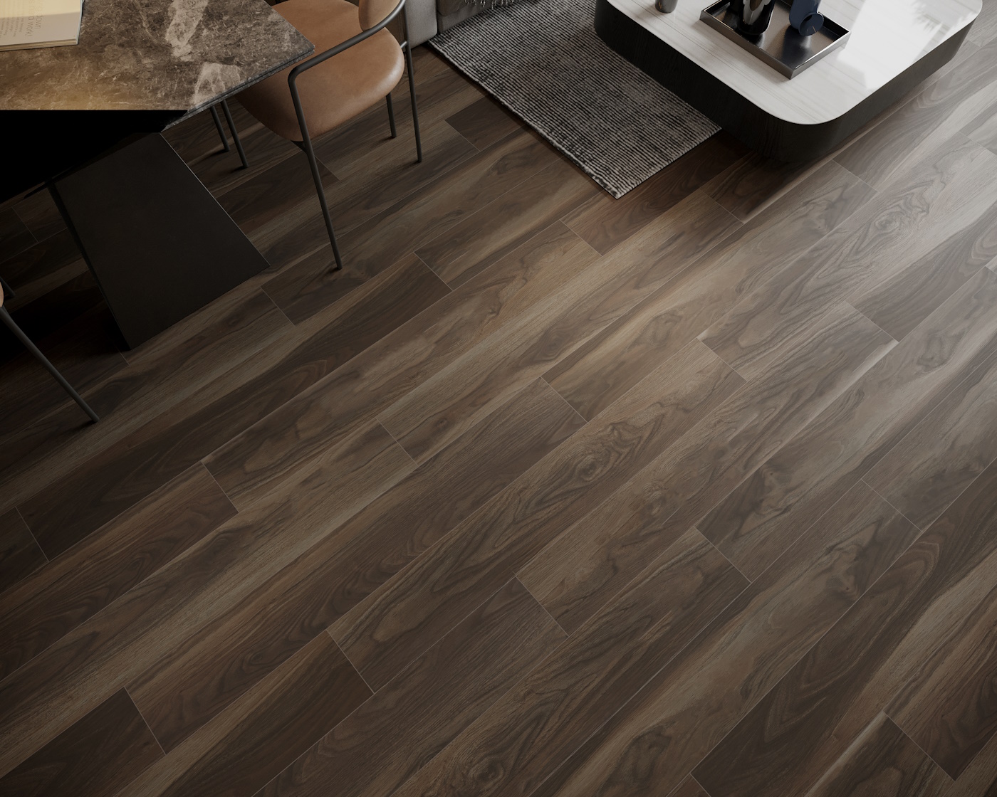 Кварцвиниловый SPC ламинат Art East Art Stone Пекан Алегро 152-ASP 1220×181×6 фото в интерьере